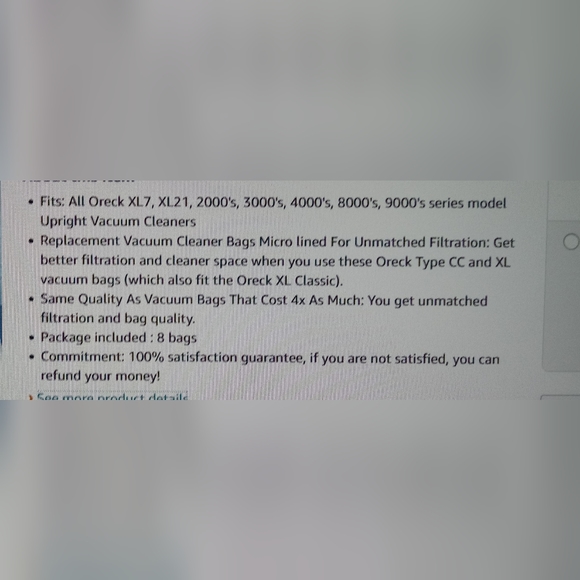 NEW 8 PACK ORECK UPRIGHT VACUUM CLEANER BAG COMPATIBLE. ORECK XL TYPE - Picture 6 of 8